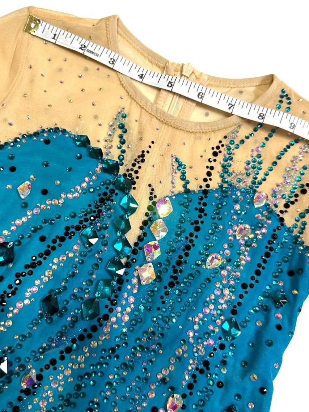 New Deep green Crystal Figure Skating Dress Girl 10 (6~8T)
